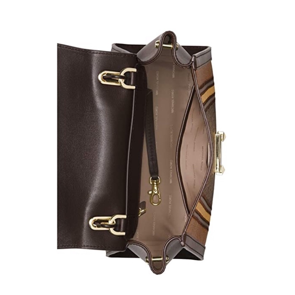 Michael Kors Whitney brown pale gold satchel bag - Picture 10 of 12